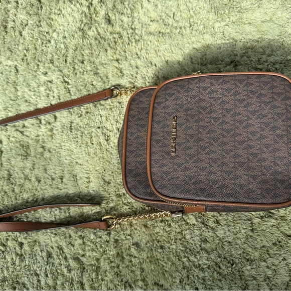 Michael Kors Brown Crossbody Bag with Monogram Print - Picture 5 of 8